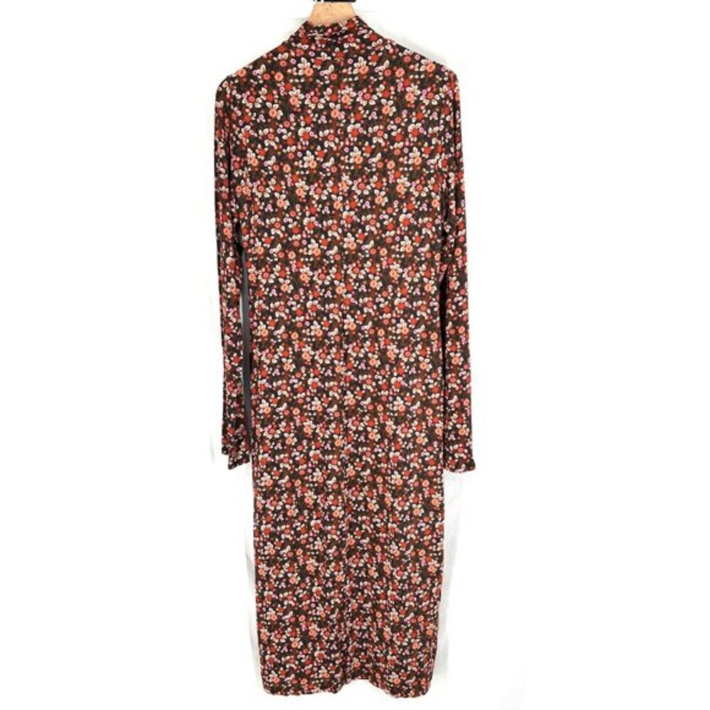 NEW Ramy Brook Floral Heidi Dress bodycon sheath midi grunge retro high‎ neck XL - Picture 15 of 16